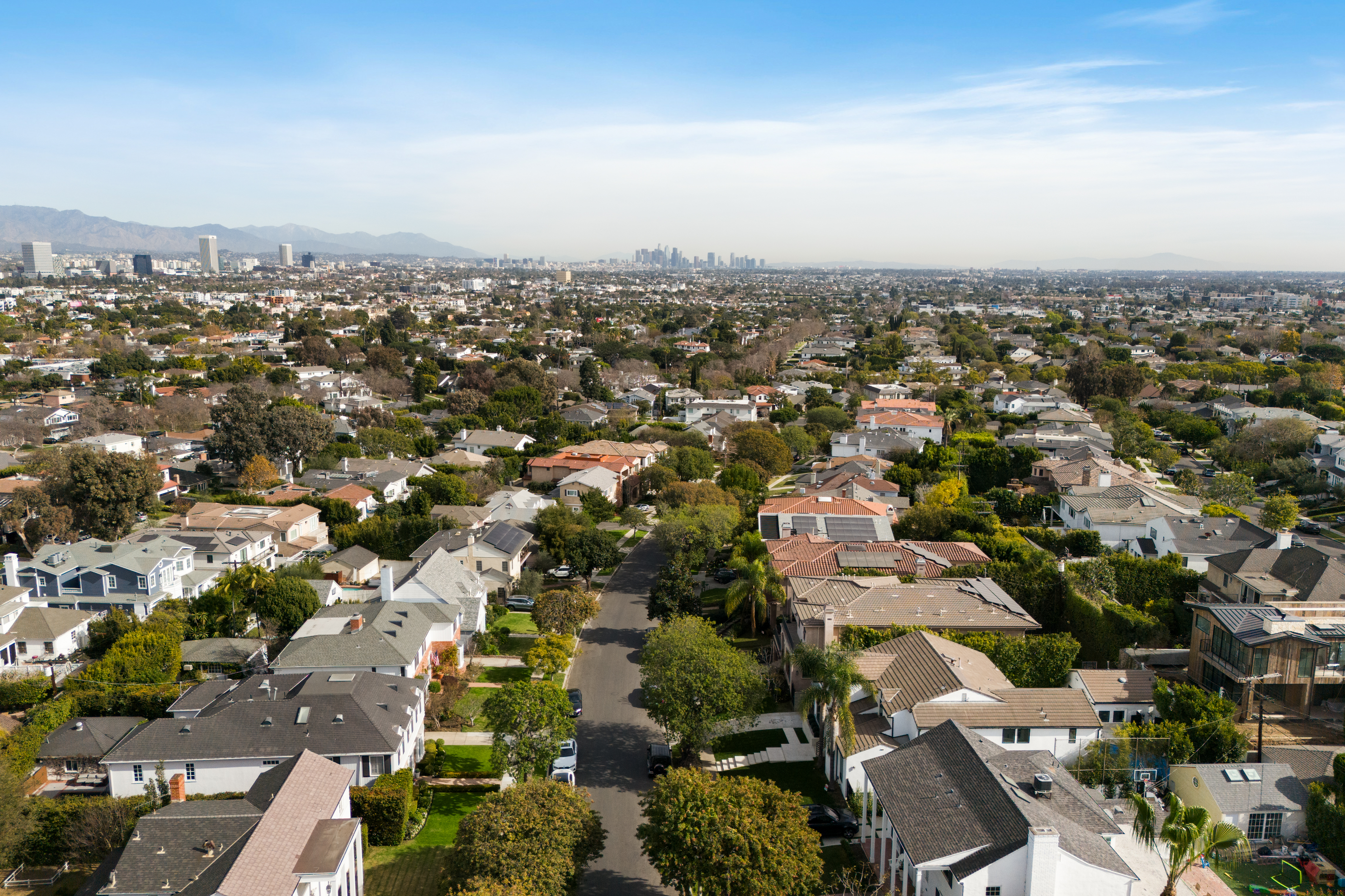 9432 Oakmore Rd aerial views — luxury rental Los Angeles 90035 photo 3
